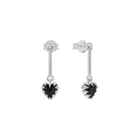 Stolen Girlfriends Club Love Claw Bar Earrings - Silver & Onyx - Earrings - Walker & Hall