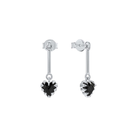 Stolen Girlfriends Club Love Claw Bar Earrings - Silver & Onyx - Earrings - Walker & Hall