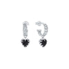 Stolen Girlfriends Club Love Claw Curb Hoops - Silver & Onyx - Earrings - Walker & Hall