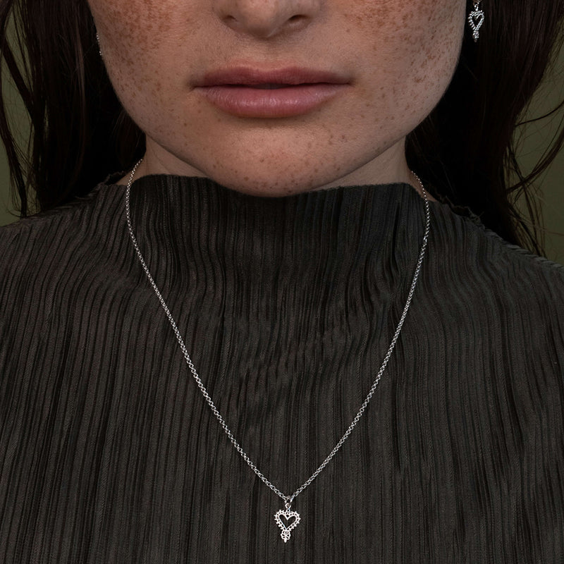 Zoe & Morgan Mini Gypsy Heart Necklace - Sterling Silver - Necklace - Walker & Hall