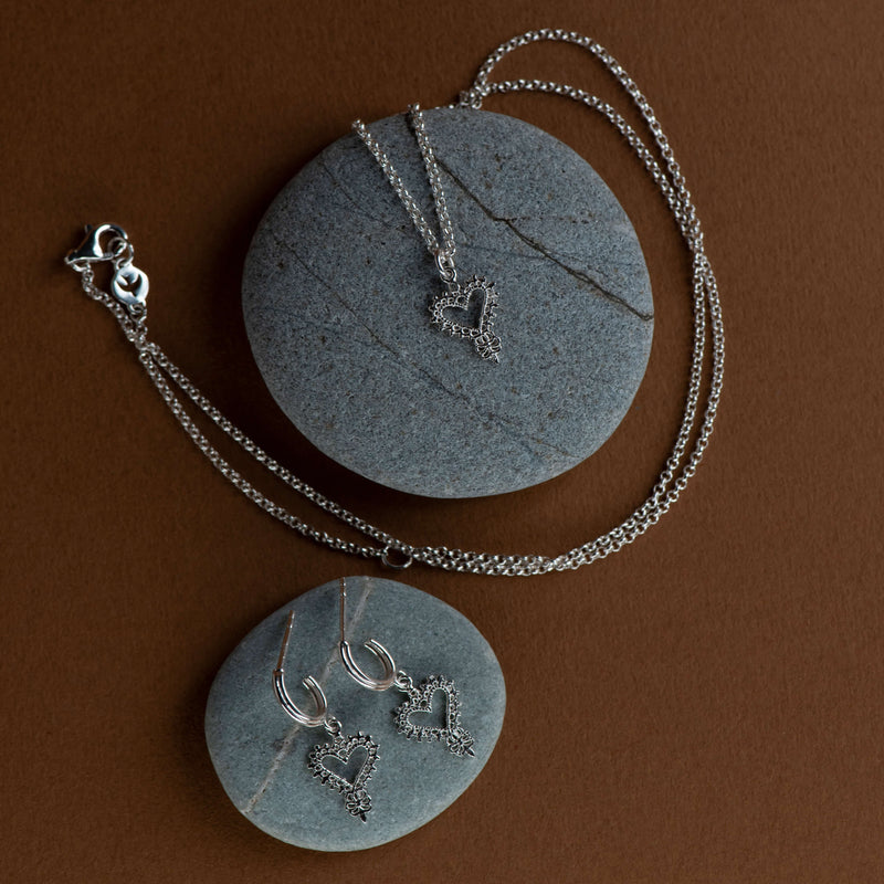 Zoe & Morgan Mini Gypsy Heart Earrings - Sterling Silver - Earrings - Walker & Hall