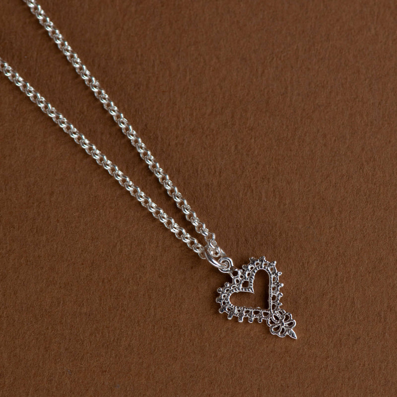 Zoe & Morgan Mini Gypsy Heart Necklace - Sterling Silver - Necklace - Walker & Hall