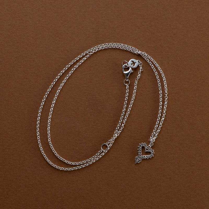 Zoe & Morgan Mini Gypsy Heart Necklace - Sterling Silver - Necklace - Walker & Hall