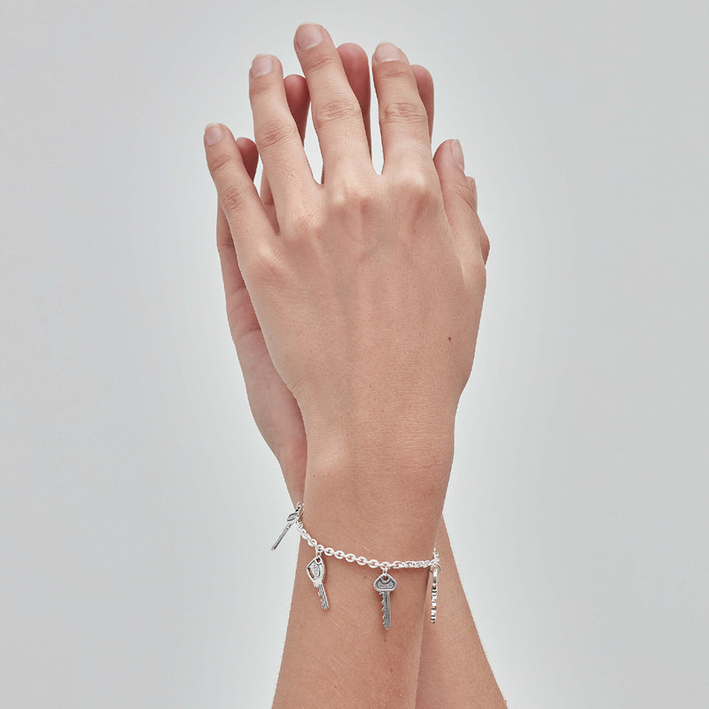Stolen Girlfriends Club Mini Key Charm Bracelet - Silver - Bracelet - Walker & Hall