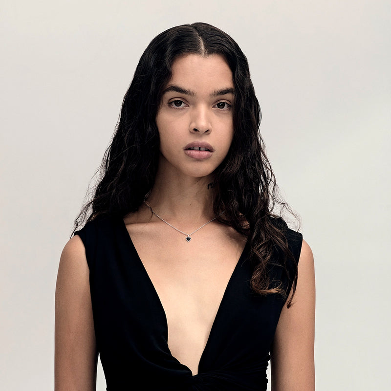 Stolen Girlfriends Club Mini Love Claw Necklace - Silver & Onyx - Necklace - Walker & Hall