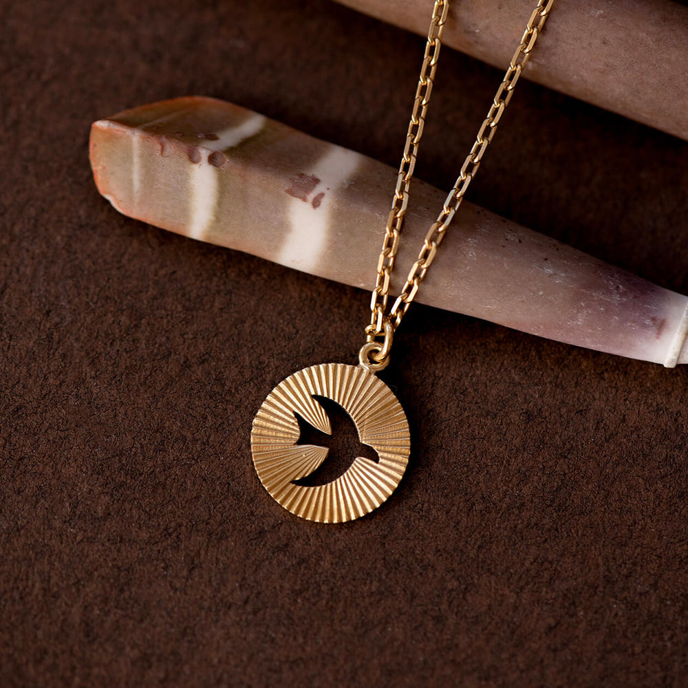 Zoe & Morgan Moonbird Necklace - Gold Plated