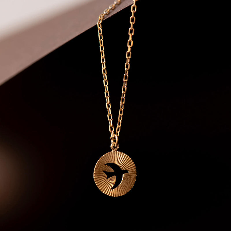 Zoe & Morgan Moonbird Necklace - Gold Plated