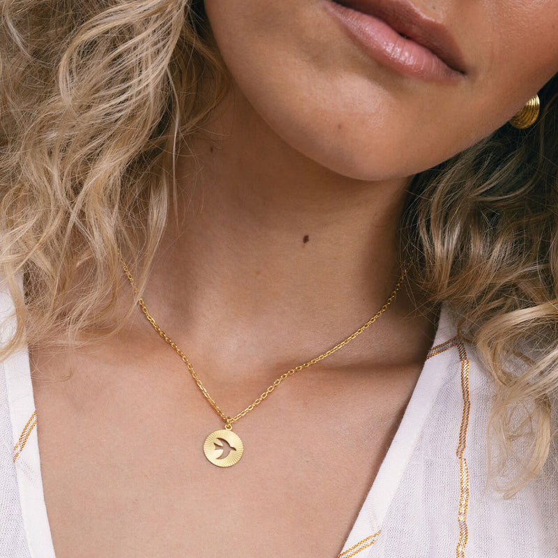 Zoe & Morgan Moonbird Necklace - Gold Plated