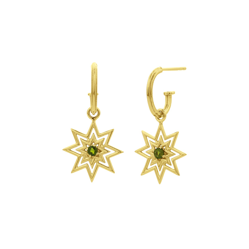 Zoe & Morgan Nora Hoops - Gold Vermeil & Chrome Diopside - Earrings - Walker & Hall