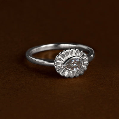 Zoe & Morgan Odette Ring - Sterling Silver & Pear White Topaz - Ring - Walker & Hall