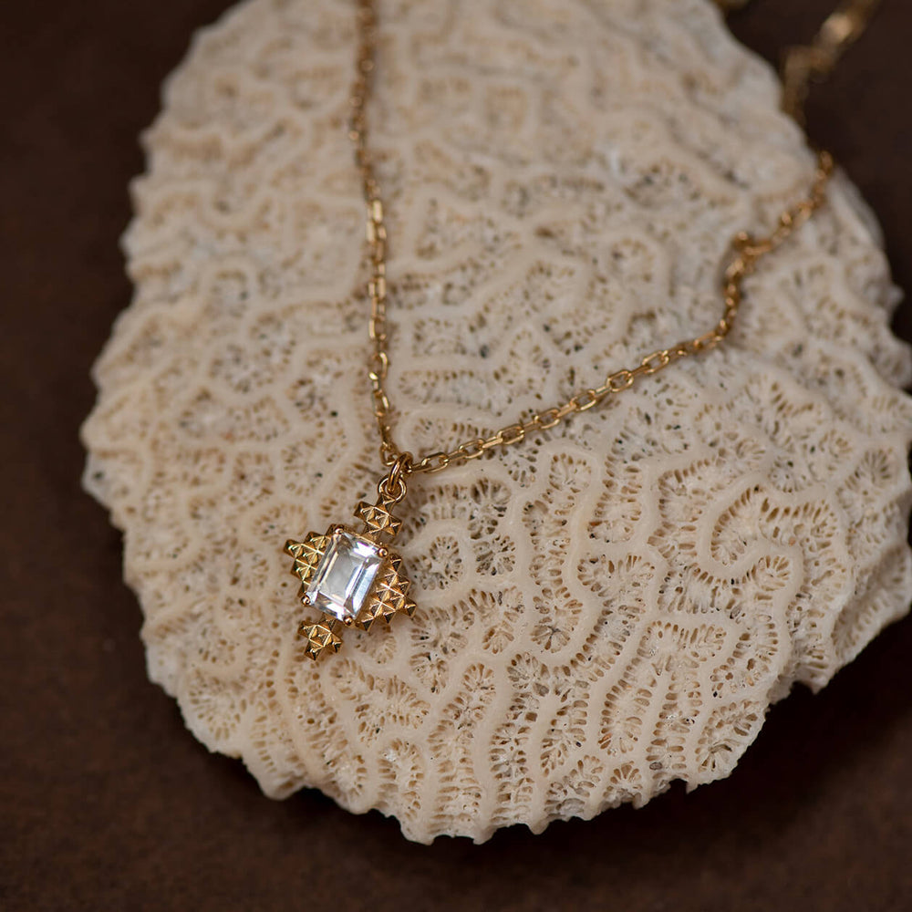 Zoe & Morgan Reya Necklace - Gold Plated & White Topaz