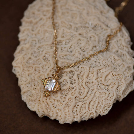 Zoe & Morgan Reya Necklace - Gold Plated & White Topaz