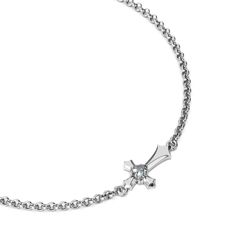 Stolen Girlfriends Club Gothic Side Cross Bracelet - Silver