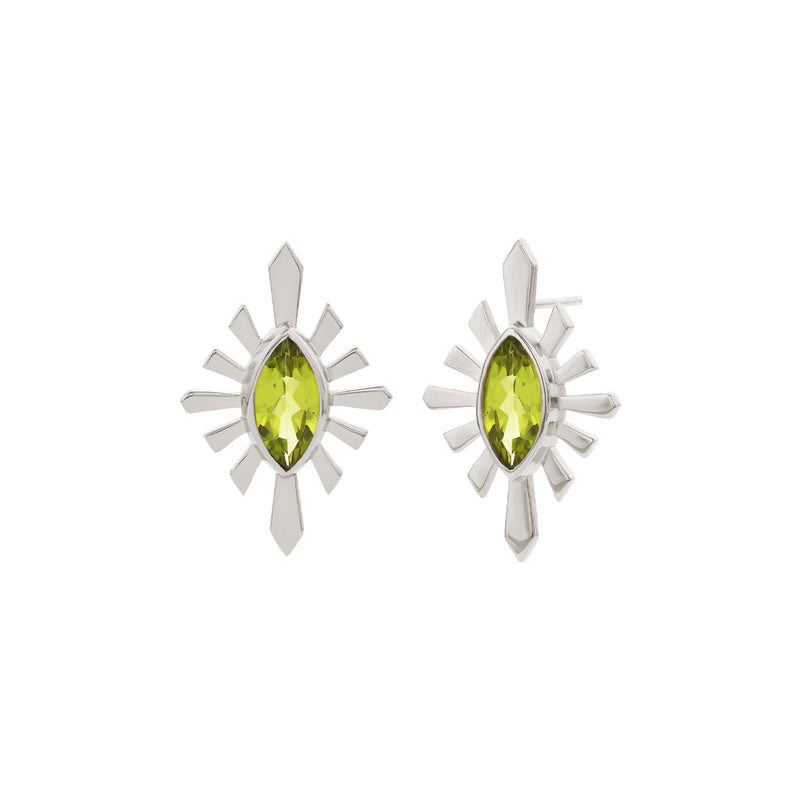 Zoe & Morgan Sister Studs - Sterling Silver & Peridot - Earrings - Walker & Hall