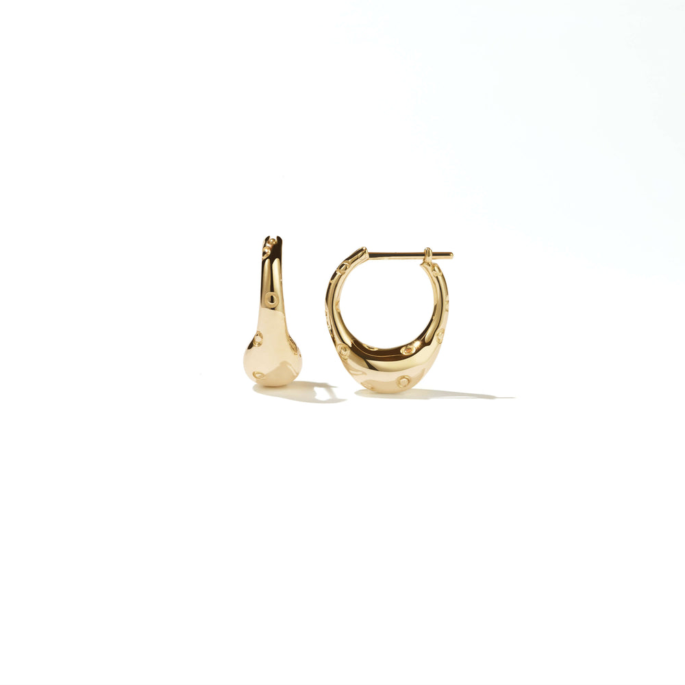 Meadowlark Small Strawberry Hoop Earrings - Gold Plated