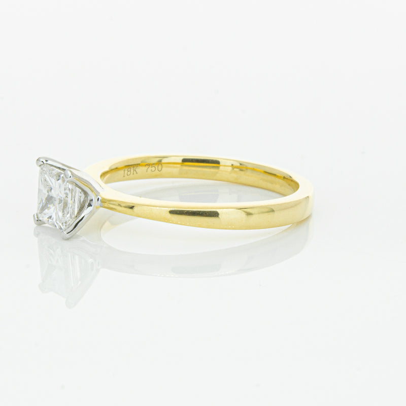 18ct Yellow Gold .70ct Princess Cut Diamond Royale Ring-Ring-Walker & Hall