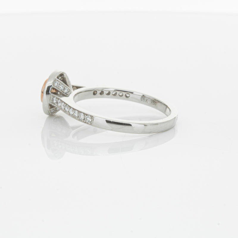 18ct White Gold .22ct Champagne Diamond Ring-Ring-Walker & Hall
