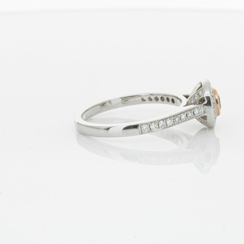 18ct White Gold .22ct Champagne Diamond Ring-Ring-Walker & Hall