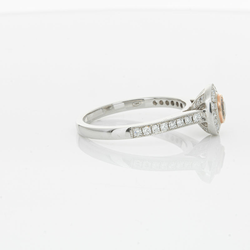 18ct White Gold .22ct Champagne Diamond Ring-Ring-Walker & Hall