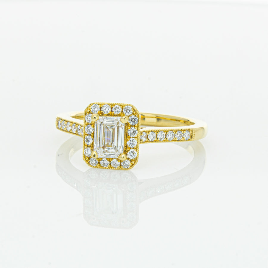 18ct Yellow Gold .50ct Emerald Cut Diamond Aria Ring - Ring - Walker & Hall