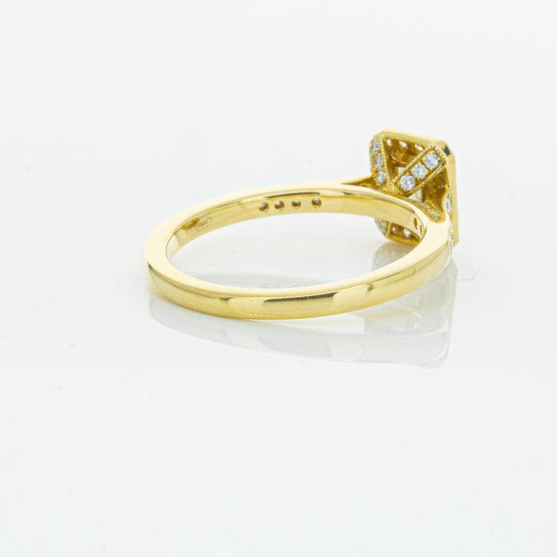 18ct Yellow Gold .50ct Emerald Cut Diamond Aria Ring-Ring-Walker & Hall