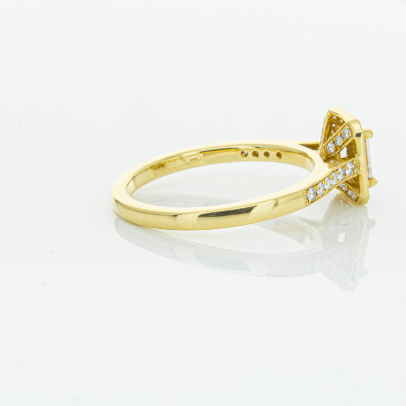 18ct Yellow Gold .50ct Emerald Cut Diamond Aria Ring-Ring-Walker & Hall