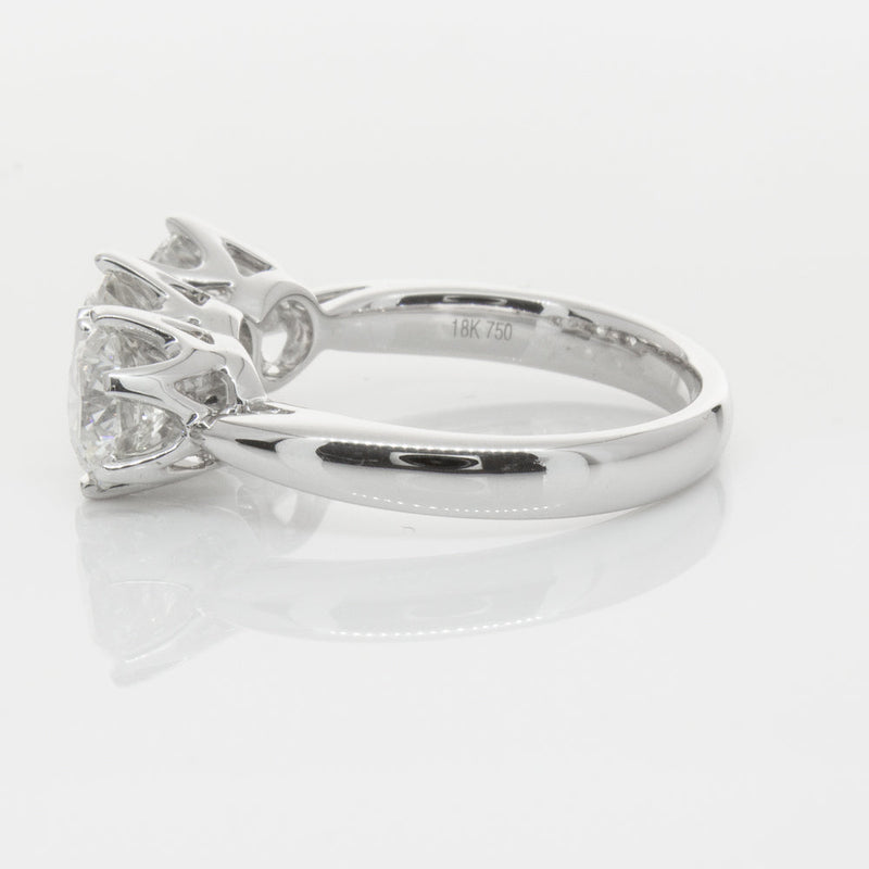 18ct White Gold 3.00ct Diamond Trilogy Ring-Ring-Walker & Hall