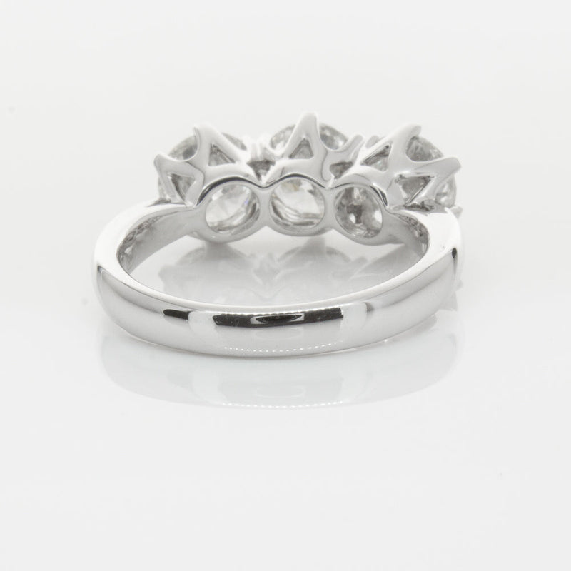 18ct White Gold 3.00ct Diamond Trilogy Ring-Ring-Walker & Hall