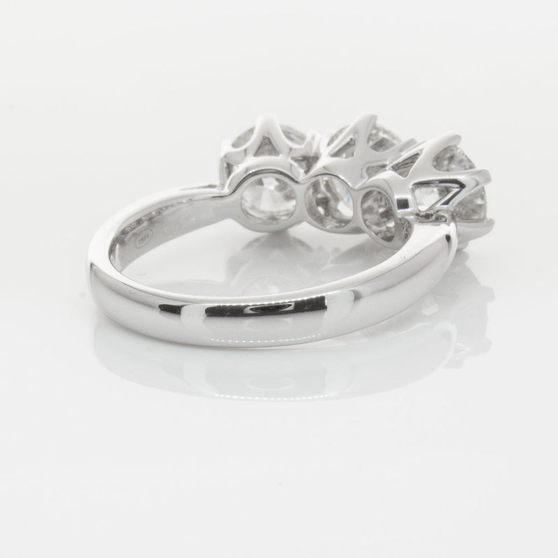 18ct White Gold 3.00ct Diamond Trilogy Ring-Ring-Walker & Hall
