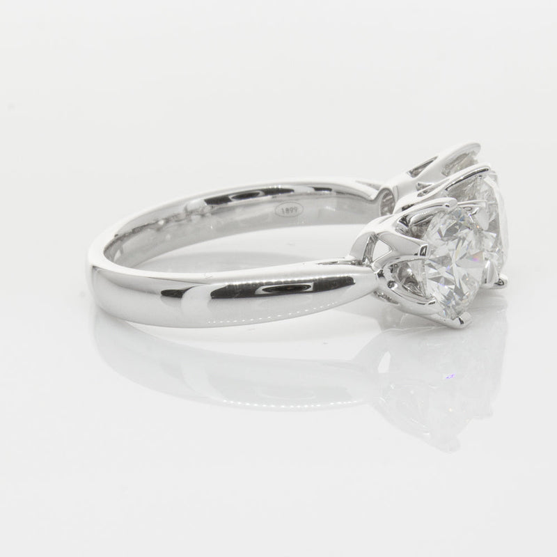 18ct White Gold 3.00ct Diamond Trilogy Ring-Ring-Walker & Hall