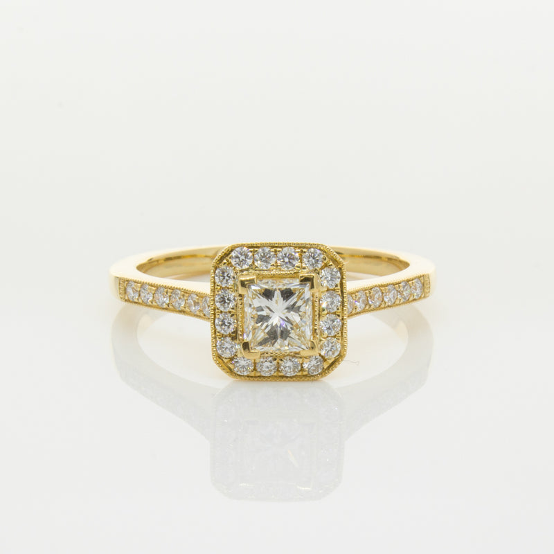 18ct Yellow Gold .50ct Princess Cut Diamond Mandalay Ring-Ring-Walker & Hall