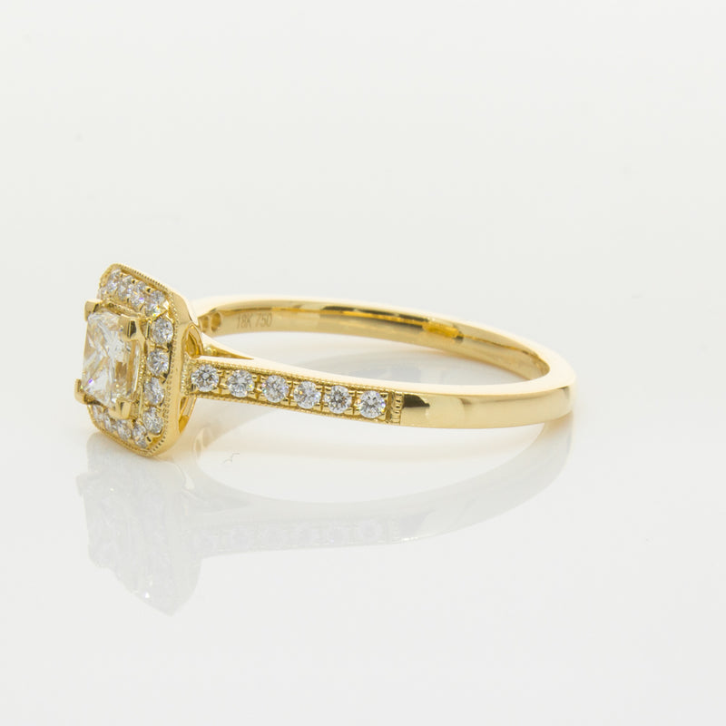 18ct Yellow Gold .50ct Princess Cut Diamond Mandalay Ring-Ring-Walker & Hall