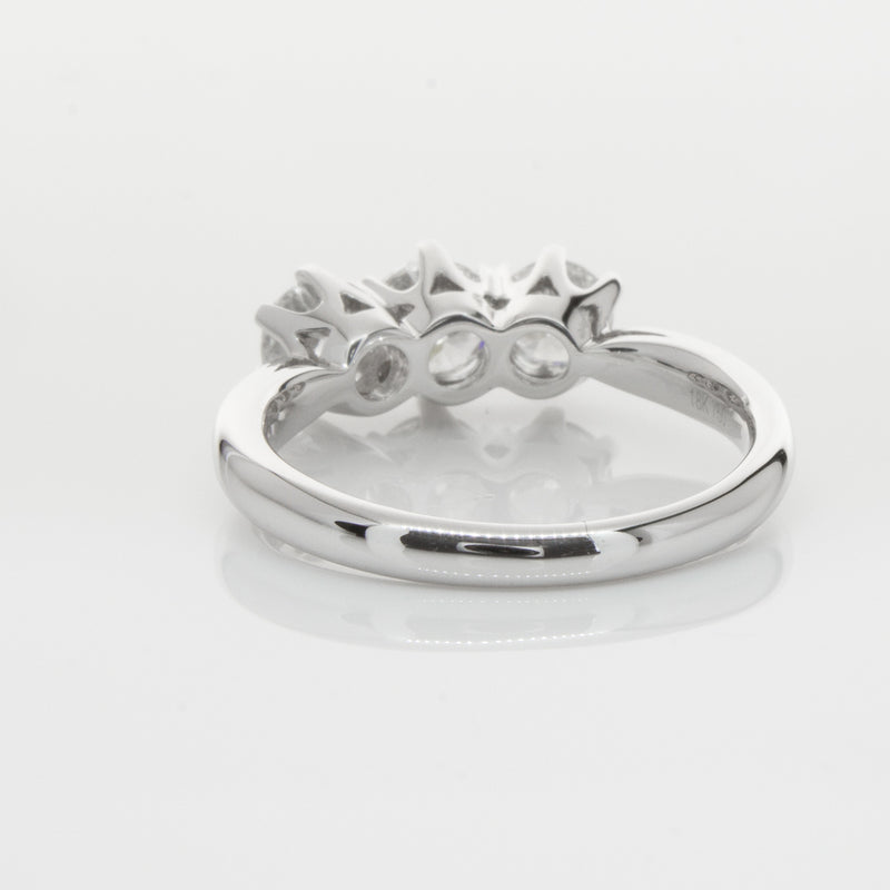 18ct White Gold 1.30ct Diamond Trilogy Ring-Ring-Walker & Hall