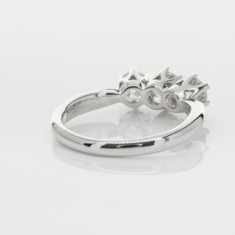 18ct White Gold 1.30ct Diamond Trilogy Ring-Ring-Walker & Hall