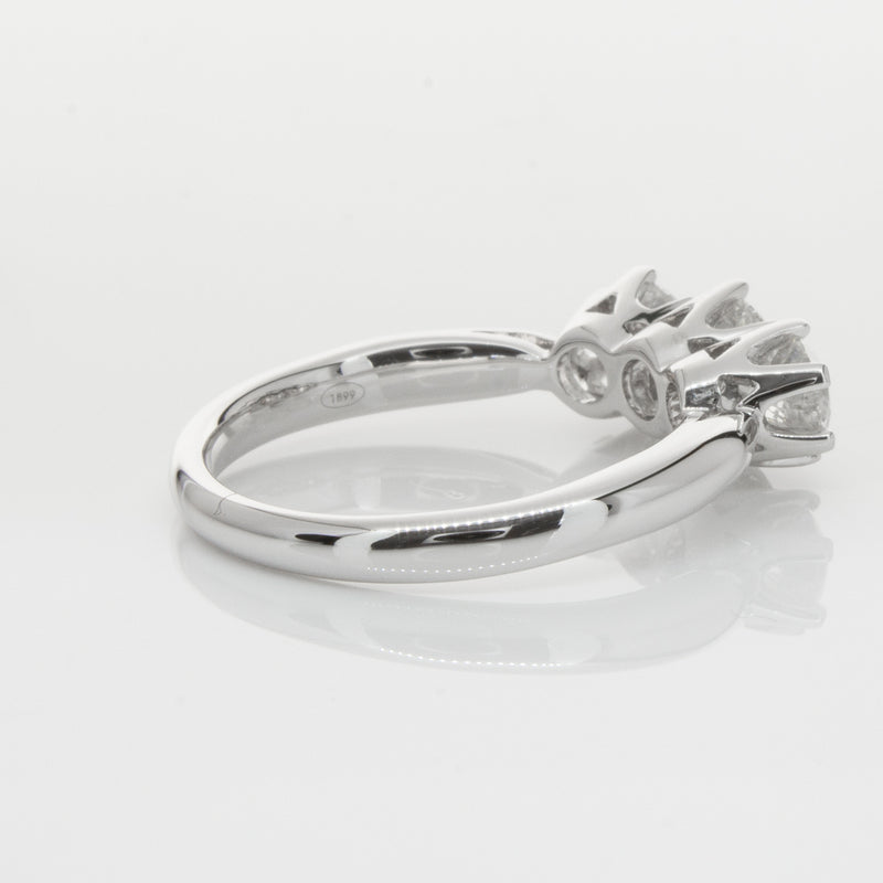18ct White Gold 1.30ct Diamond Trilogy Ring-Ring-Walker & Hall