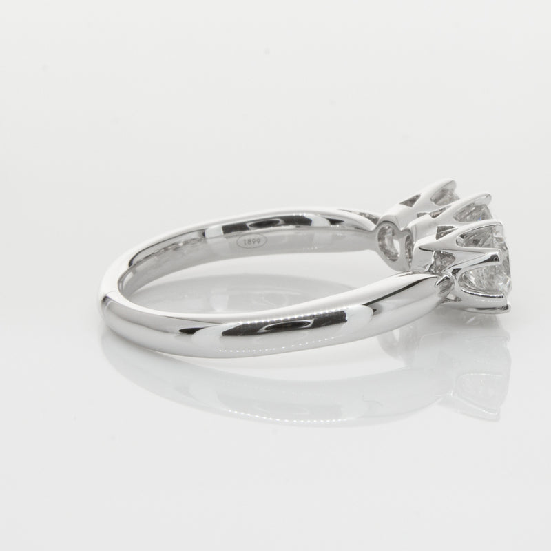 18ct White Gold 1.30ct Diamond Trilogy Ring-Ring-Walker & Hall