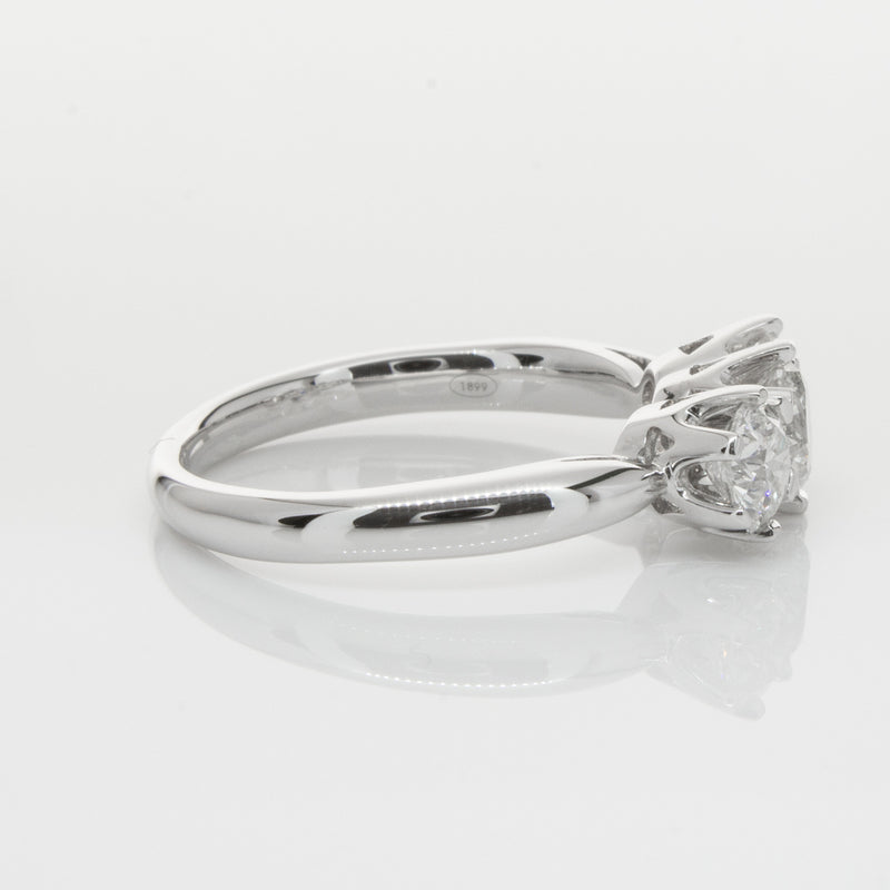 18ct White Gold 1.30ct Diamond Trilogy Ring-Ring-Walker & Hall