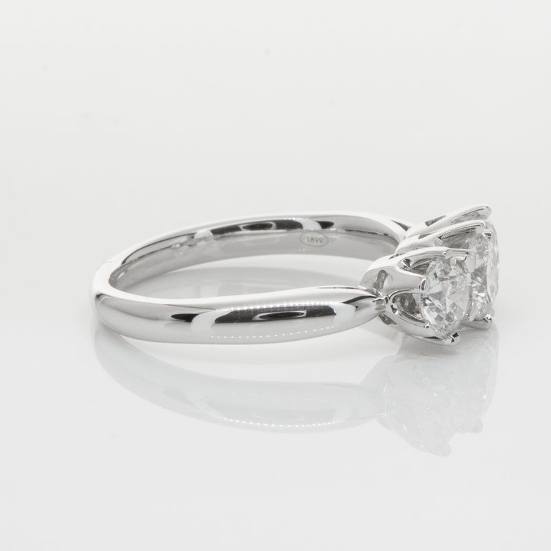 18ct White Gold 1.30ct Diamond Trilogy Ring-Ring-Walker & Hall