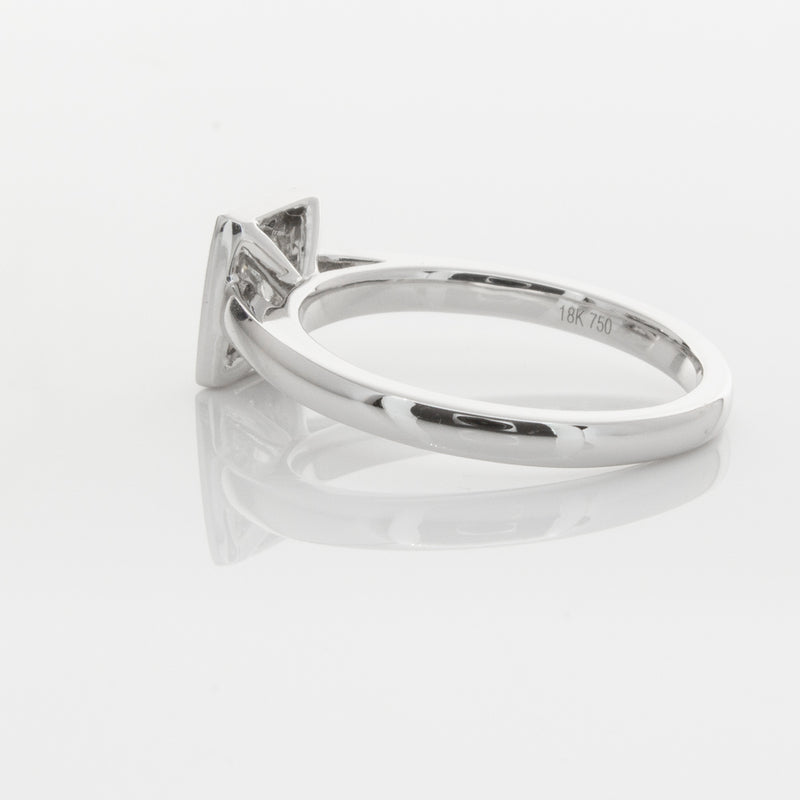 18ct White Gold .52ct Princess Cut Diamond Windsor Ring-Ring-Walker & Hall