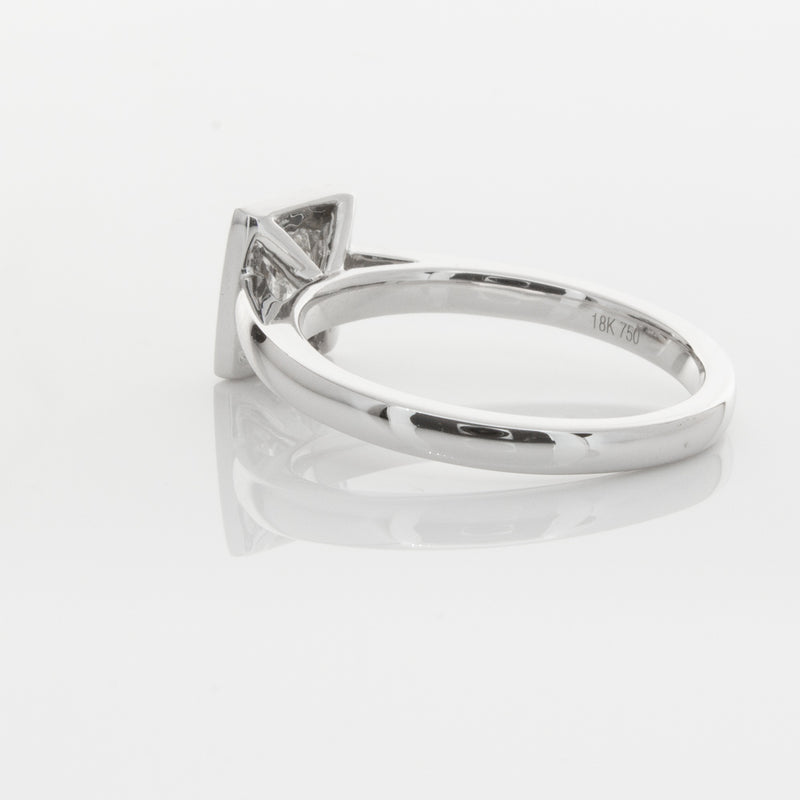 18ct White Gold .52ct Princess Cut Diamond Windsor Ring-Ring-Walker & Hall