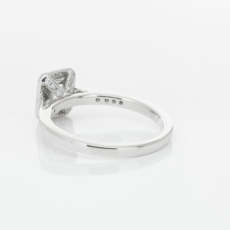 18ct White Gold .40ct Emerald Cut Diamond Aria Ring-Ring-Walker & Hall