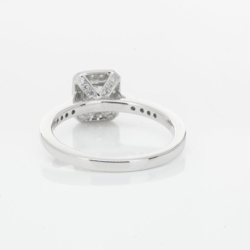 18ct White Gold .40ct Emerald Cut Diamond Aria Ring-Ring-Walker & Hall