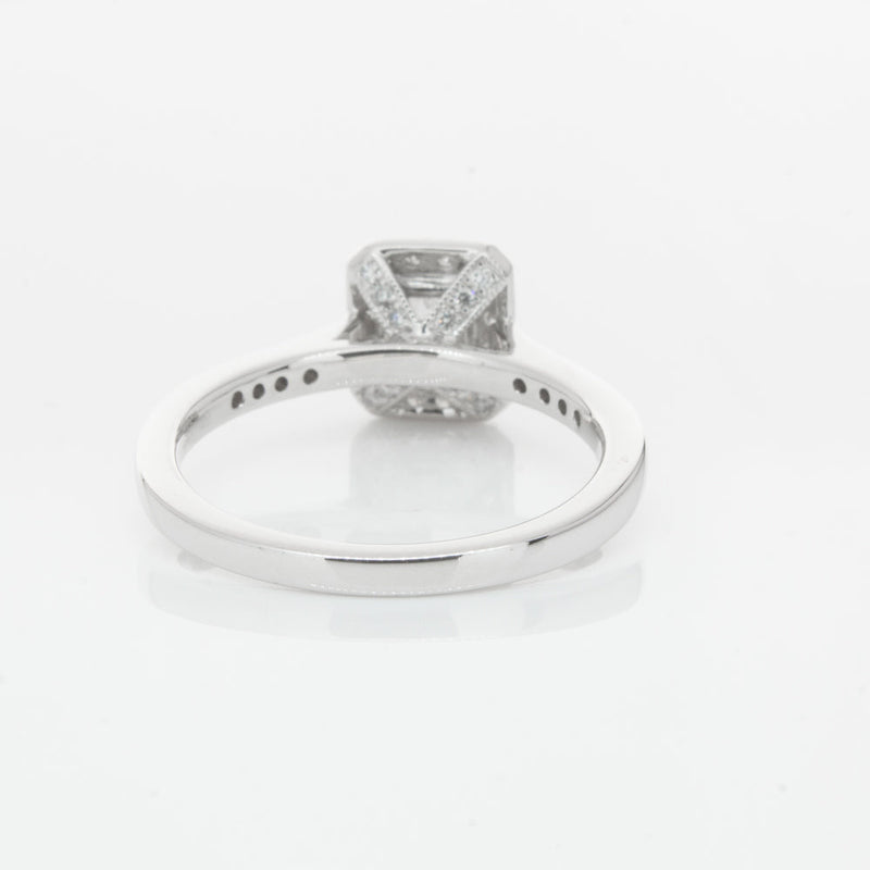 18ct White Gold .40ct Emerald Cut Diamond Aria Ring-Ring-Walker & Hall