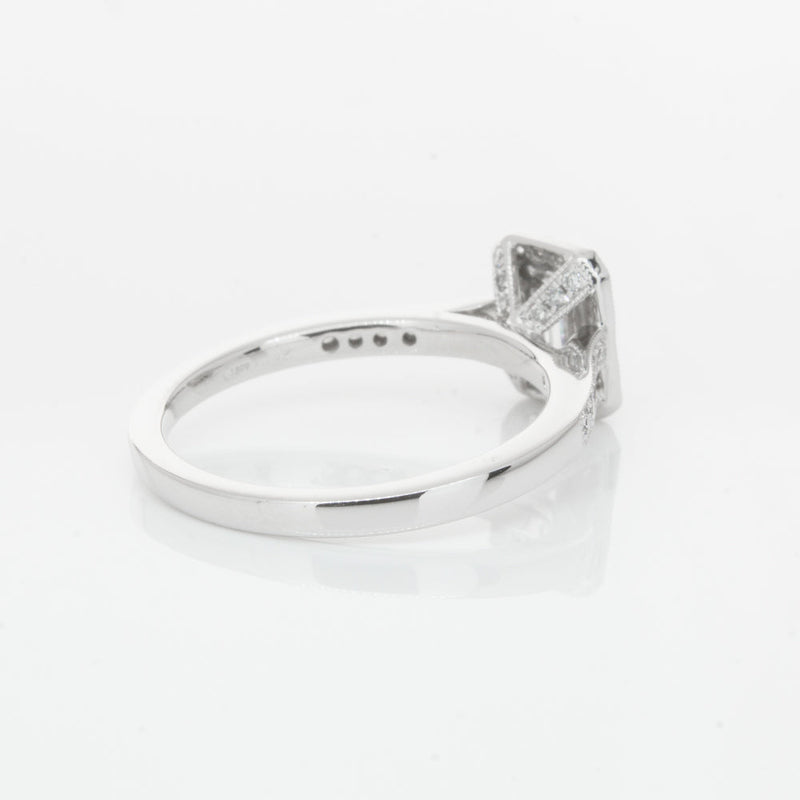 18ct White Gold .40ct Emerald Cut Diamond Aria Ring-Ring-Walker & Hall
