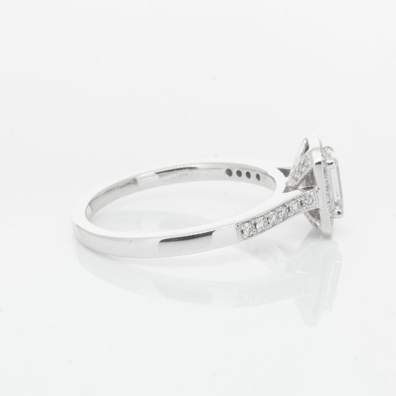 18ct White Gold .40ct Emerald Cut Diamond Aria Ring-Ring-Walker & Hall