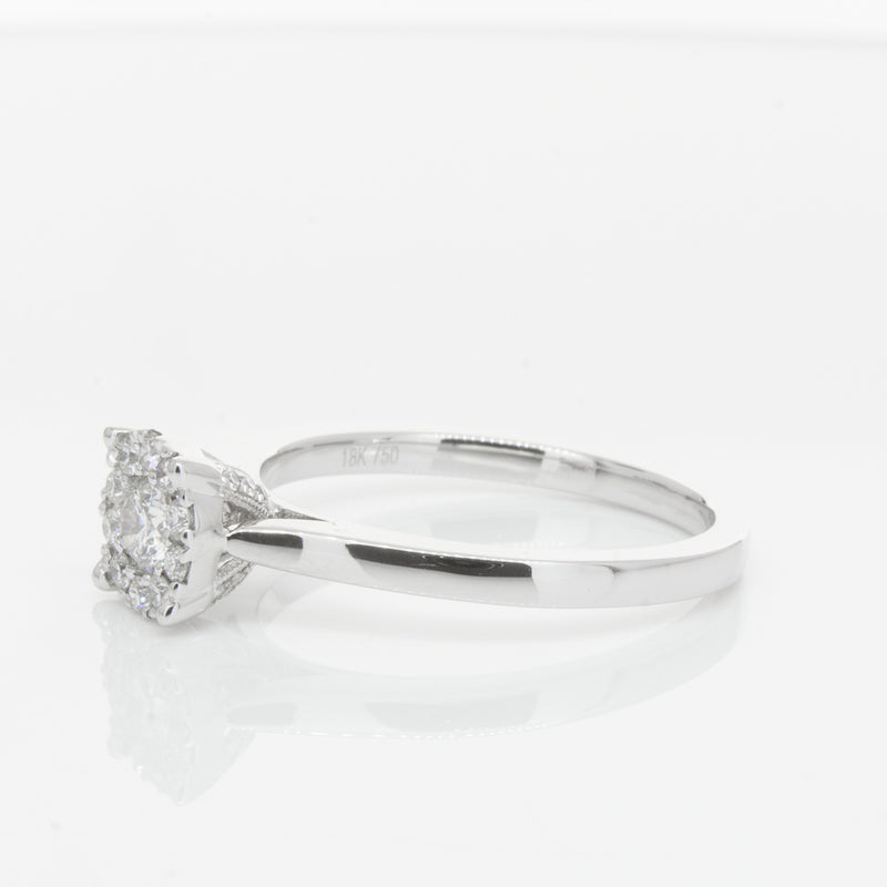 18ct White Gold Diamond Constance Ring-Ring-Walker & Hall