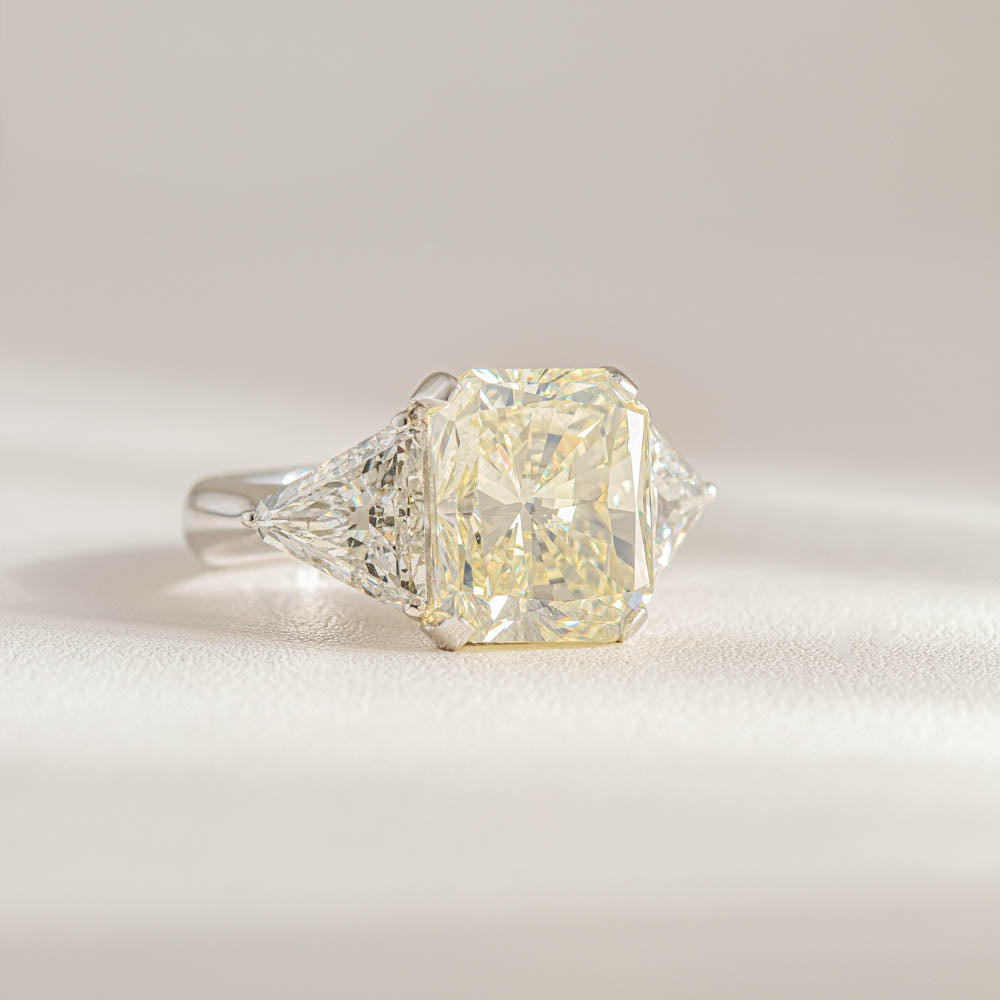 Platinum 10.09ct Radiant Cut Yellow Diamond Ring - Walker & Hall