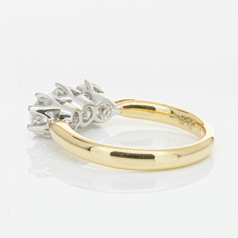 18ct Yellow Gold 1.21ct Diamond Trilogy Ring-Ring-Walker & Hall