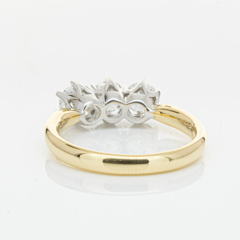 18ct Yellow Gold 1.21ct Diamond Trilogy Ring-Ring-Walker & Hall