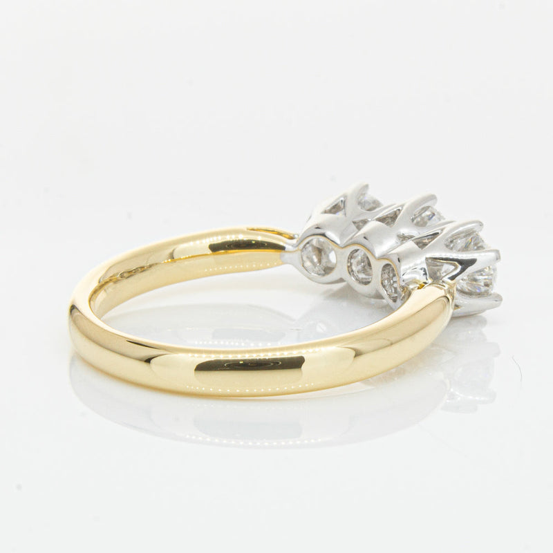 18ct Yellow Gold 1.21ct Diamond Trilogy Ring-Ring-Walker & Hall